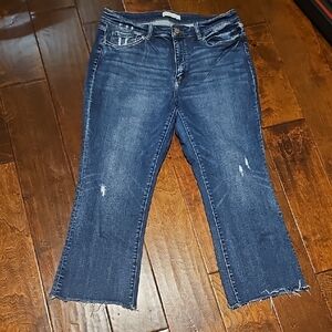 Flying Monkey Sz 18W Indigo Crop Wide Leg Jeans Like New